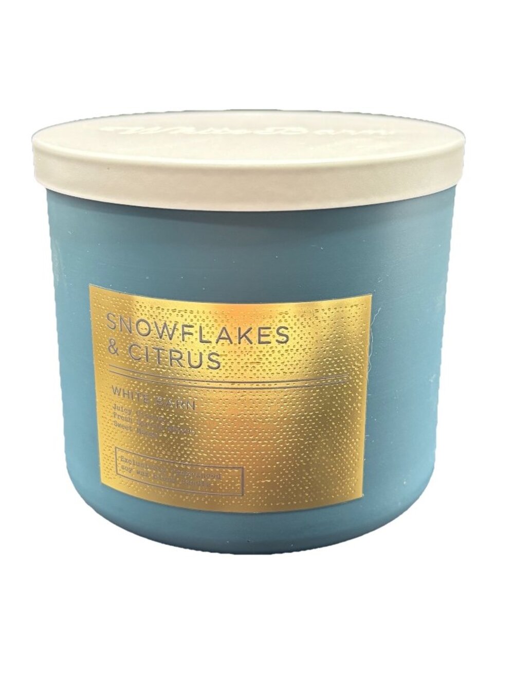 Bath & Body Works Snowflakes and Citrus 3 Wick Candle 14.5 oz Winter Mango Water